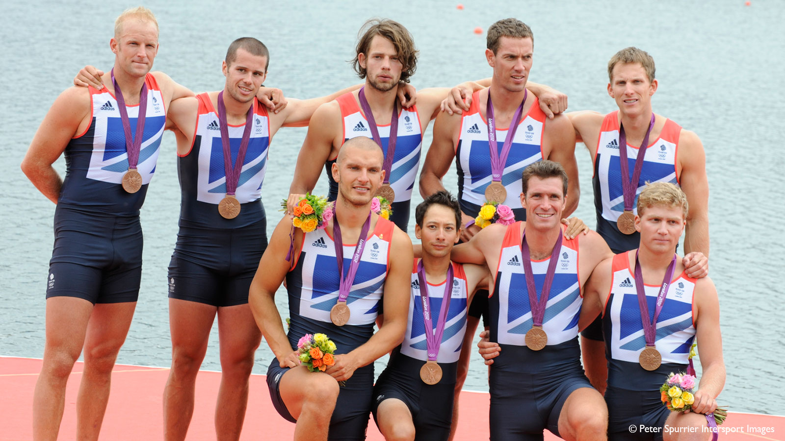 Alex Partridge, James Foad, Tom Ransley, Richard Egington, Mohamed Sbihi, Greg Searle, Matt Langridge, Constantine Louloudis and Phelan Hill (cox) winning bronze at London 2012