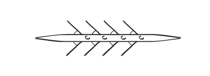 Coxless quad sculling boat