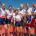 Brandenburg. GERMANY. GBR W8+ with their Gold Medals at the 2016 European Rowing Championships at the Regattastrecke Beetzsee Sunday 08/05/2016 [Mandatory Credit; Peter SPURRIER/Intersport-images]