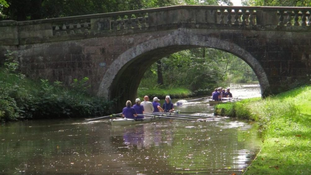 Negotiating one of the many bridges along the way