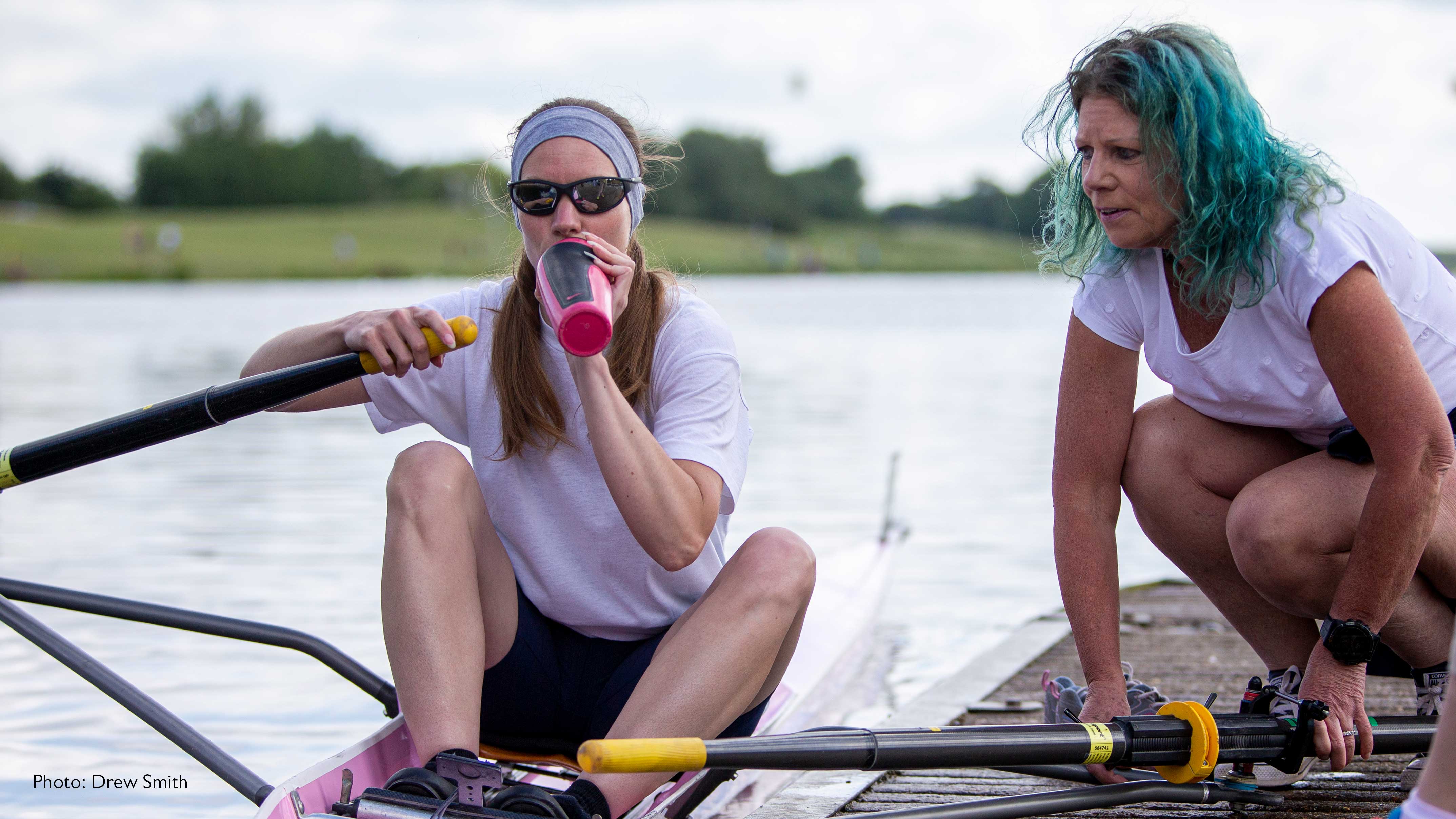 NWSC female masters rower with female coach