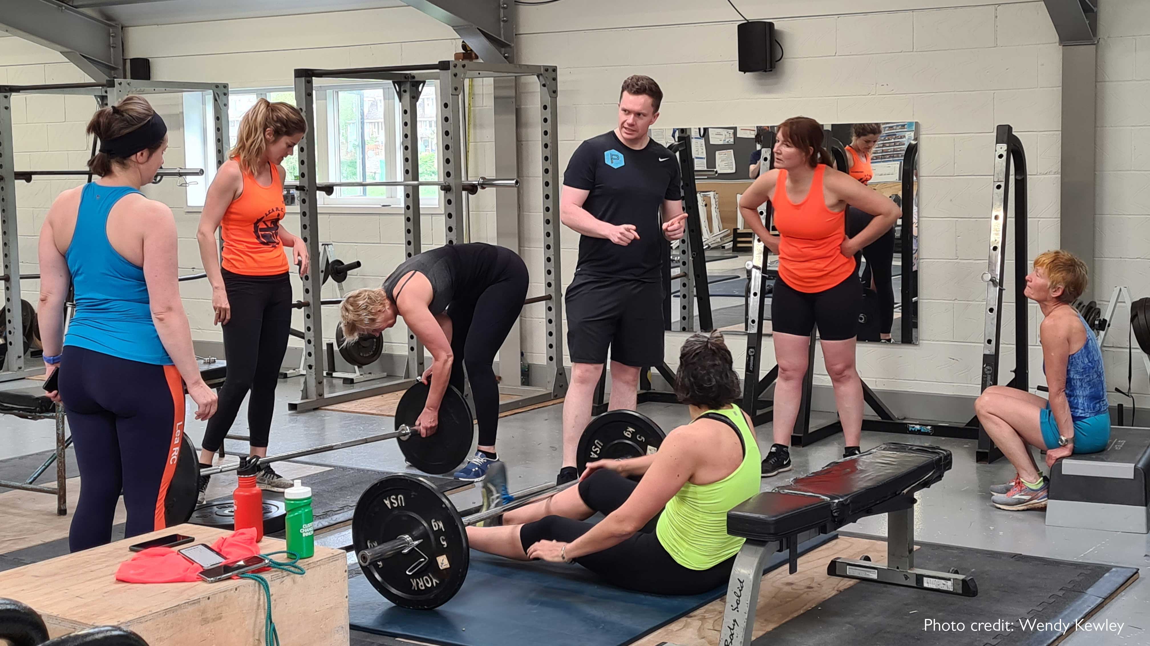 Weight training in the gym