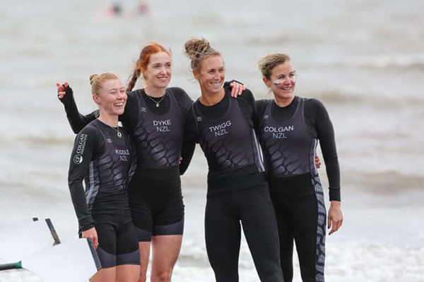 4 women coastal rowers