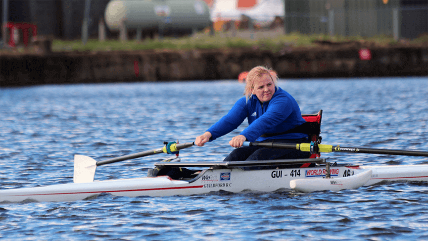 woman adaptive sculler