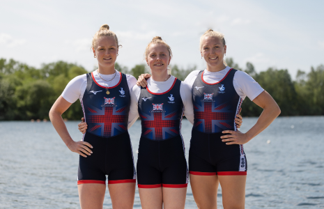 3 women standing on landing stage