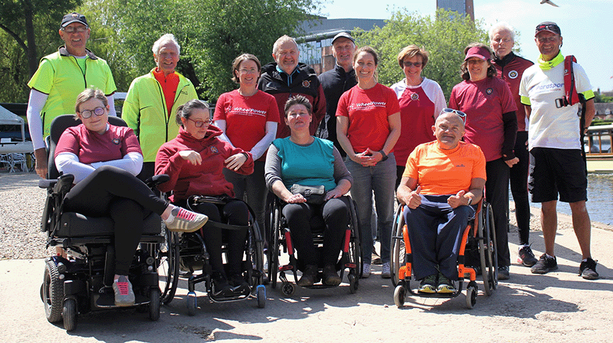 wheelchair users and others at rowing club