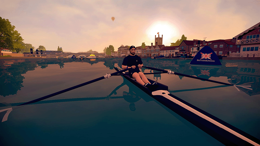 Image of sculler in Henley from EXR game