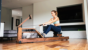 woman on waterrower