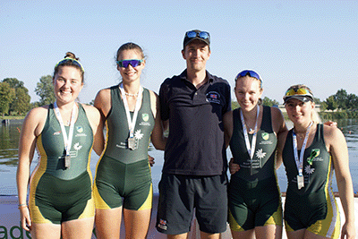 Women's 4x and coach