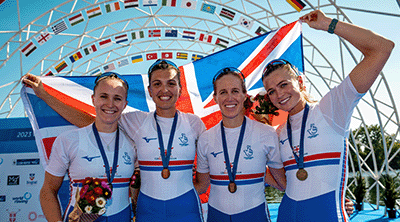 GB Women's 4-: bronze medalists at the Worlds 2023
