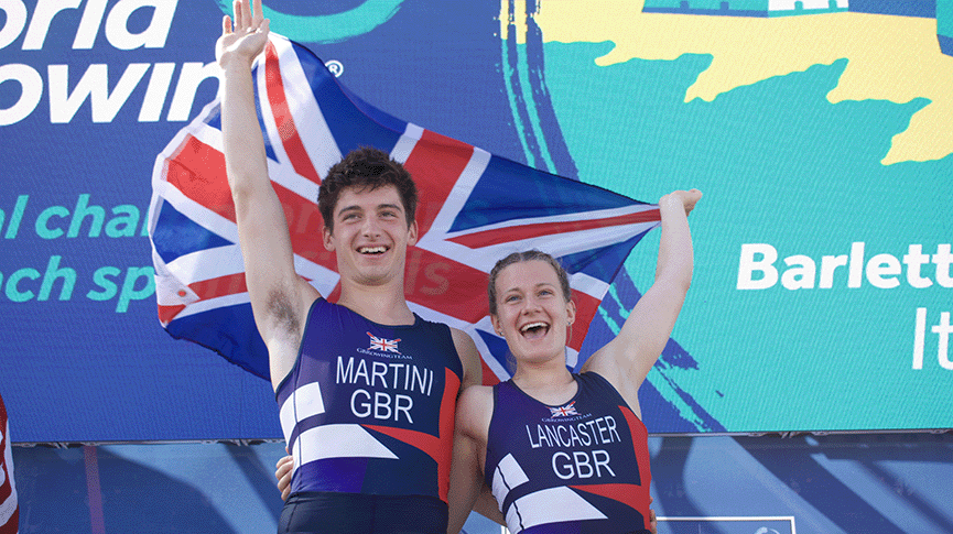 Isabel Lancaster and Jonathan Martini U19 Beach Sprint World Champions