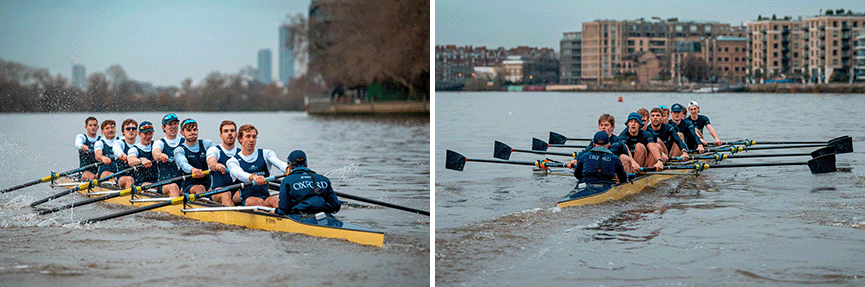 2 Oxford Men's crews in Trials Race