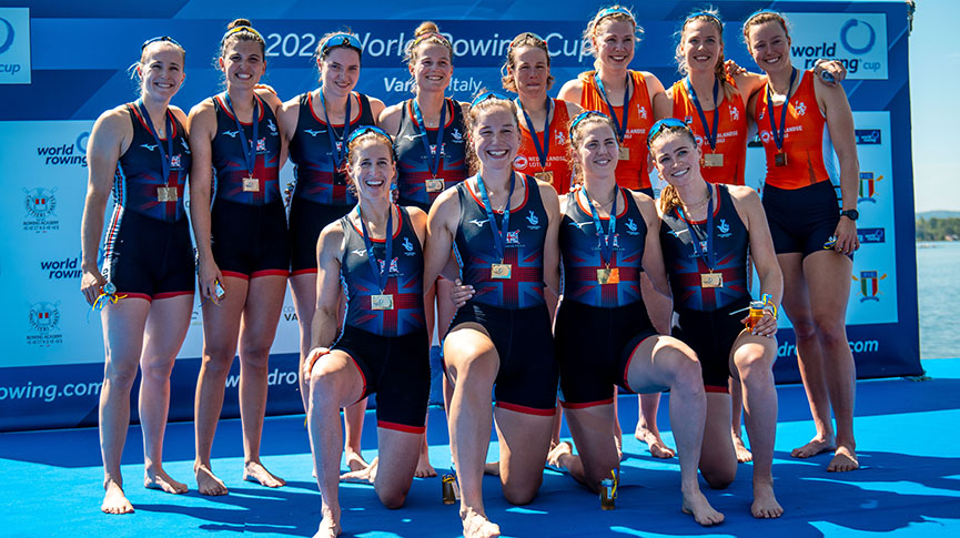 Womens fours with medals