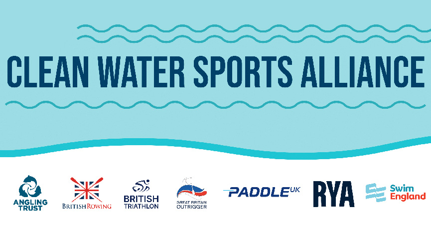 clean water sports alliance graphic with logos of 7 national governing bodies for sport