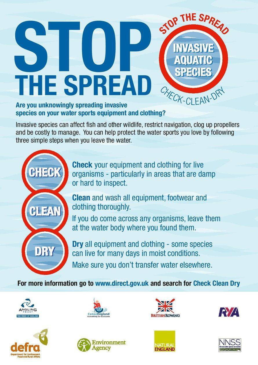 Check Clean Dry to Stop the spread of non-native invasive species