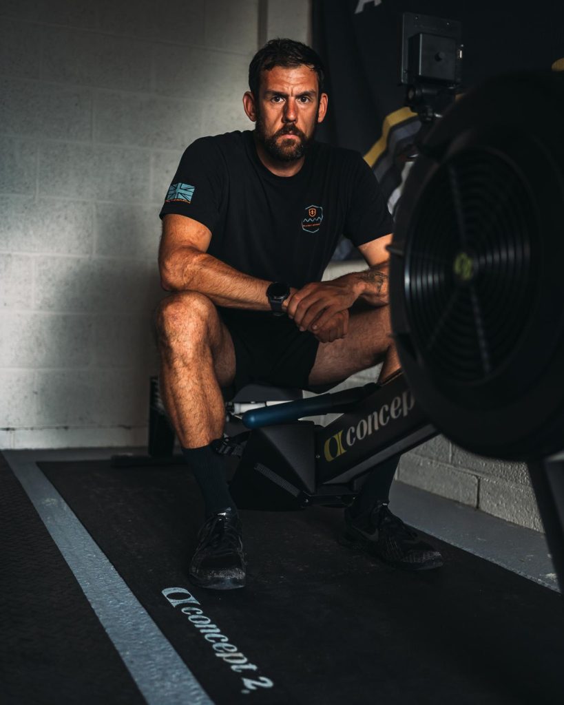 Ben Gallagher on an erg
