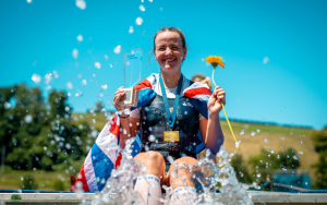 Lauren Henry, winner of the W1x at World Rowing Cup Lucerne