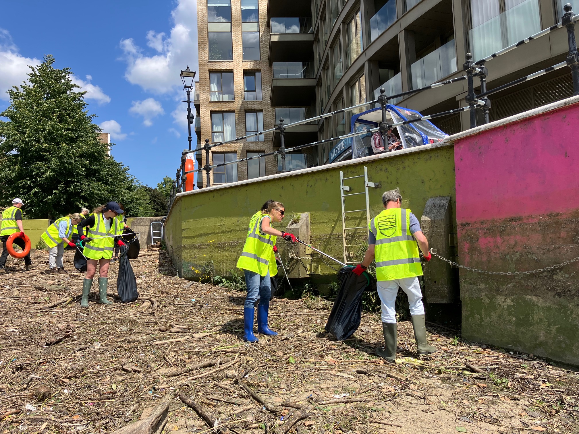 British Rowing Staff at the pastic Blitz organised by Fulham reach Boat Club