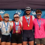 The medalists in the mixed doubles at scottish beach sprint champs 2025