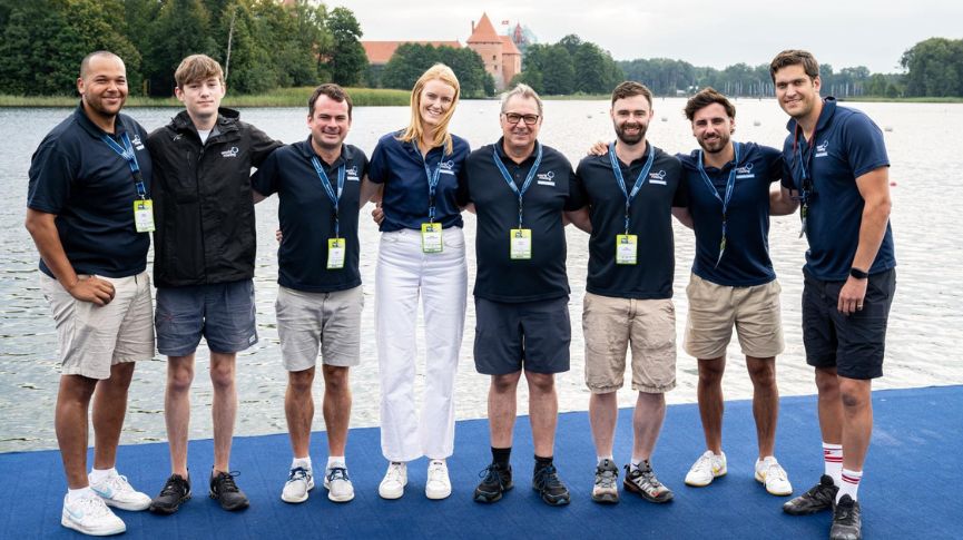 The communications team at the u19 world rowing champs 2025