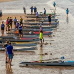 Boats lined up on the beach ready to beach sprint