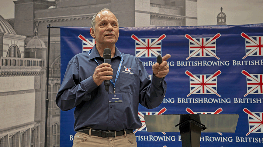 Andrew Randell speaking at the 2025 Coaching Conference