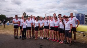 The LMBC crews standing next to a boat at HRR