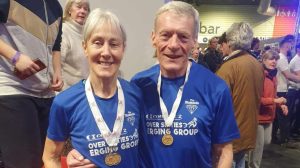 Rod and Carol pictured with medals at BRIC 2023