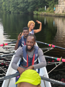 Some of the Asylum seekers in a boat