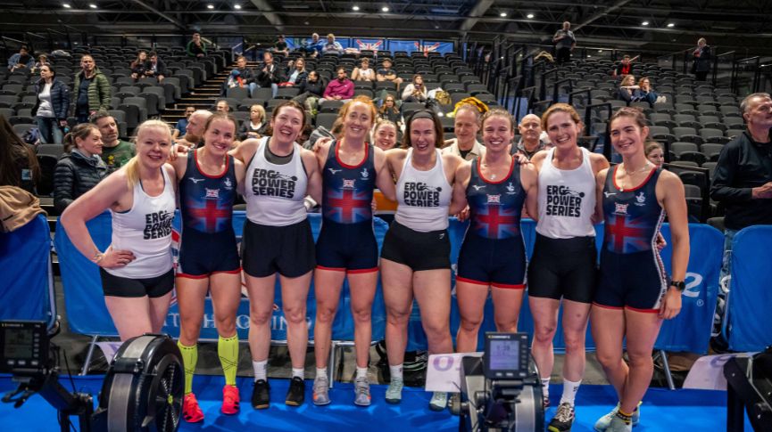 Eight rowers from Team GB and Team Erg Power Series