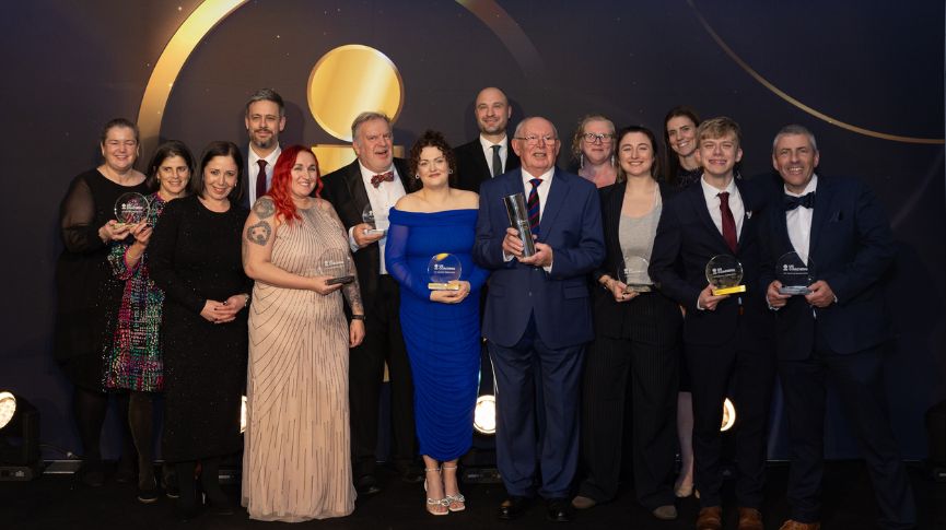 Rachel Hooper and Rachel Dulai pictured with other award winners